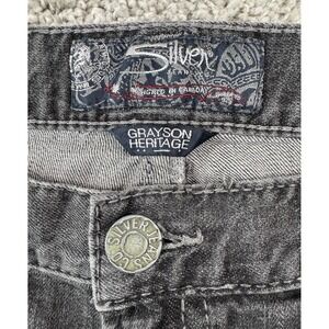 Silver Jeans‎ Co Grayson Heritage Black Denim Straight Leg Faded Mens 40x32